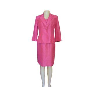 New w Tags, Vintage Le Suit Island Escape Fuchsia Pink Jacket Dress 4P